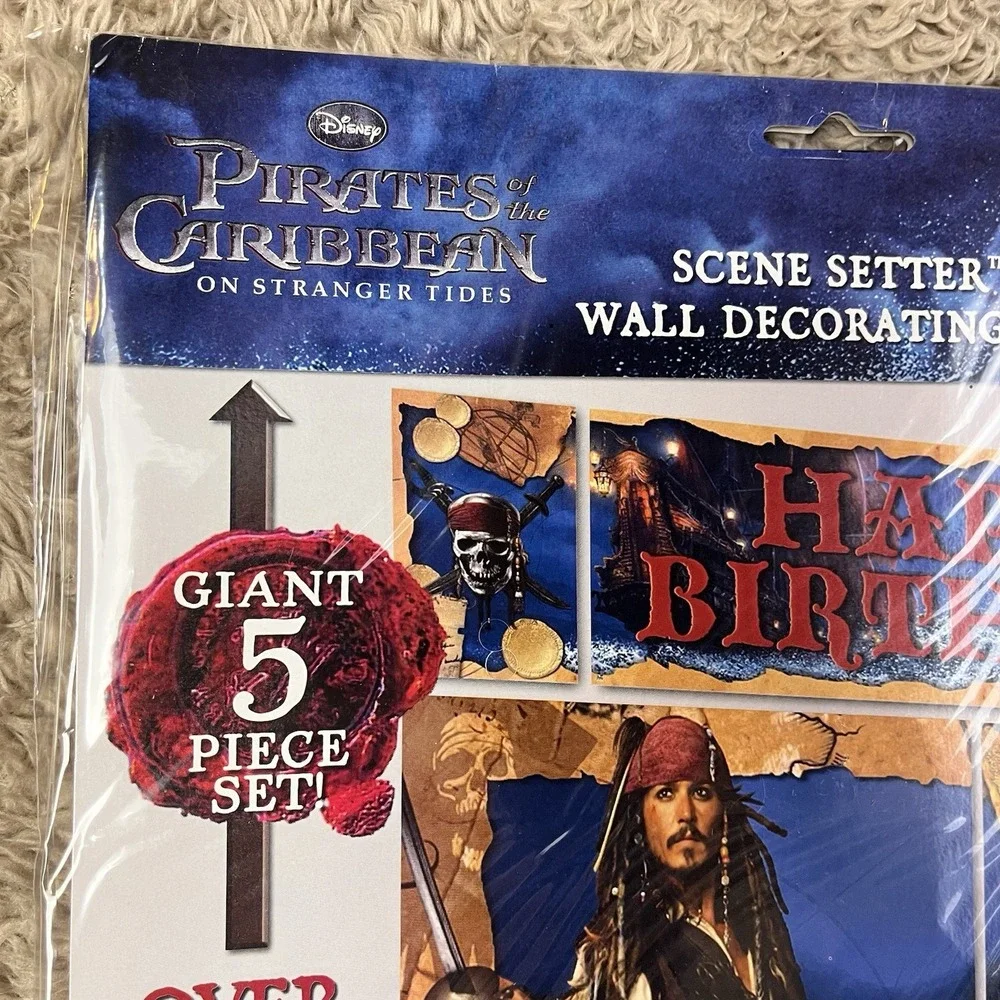 Pirates of the Caribbean Backdrop Poster GIANT 5pc Birthday Party Wall Decor Kit